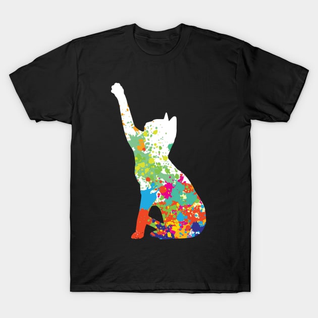 Cute Cat Watercolor Cat Lover T-Shirt by Ray E Scruggs